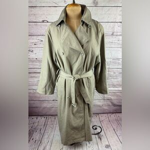 NWOT- LONDON FOG Trench Coat  Sz 12 R Womens Light Grey Double Breasted-lined
